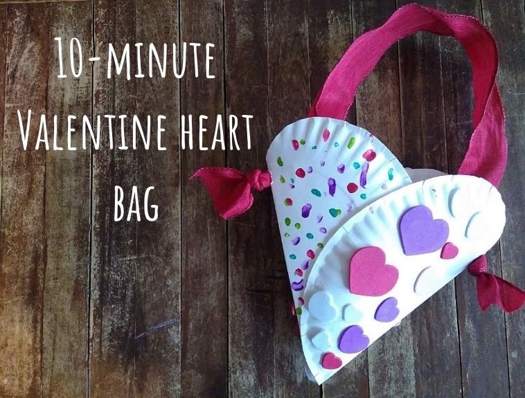 10-Minute Paper Plate Valentine Bag for Kids